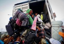 Guardia Nacional mexicana intercepta a 156 migrantes hacinados en un camión migrantes hacinados en un camión