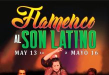“Flamenco al Son Latino” en Thalia Spanish Theatre Publicidad del espectaculo del Teatro Thalia, Flamenco al Son Latino