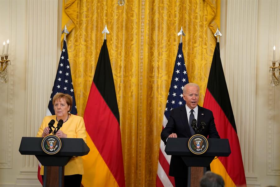 Joe Biden y la canciller alemana, Angela Merkel Joe Biden y la canciller alemana, Angela Merkel