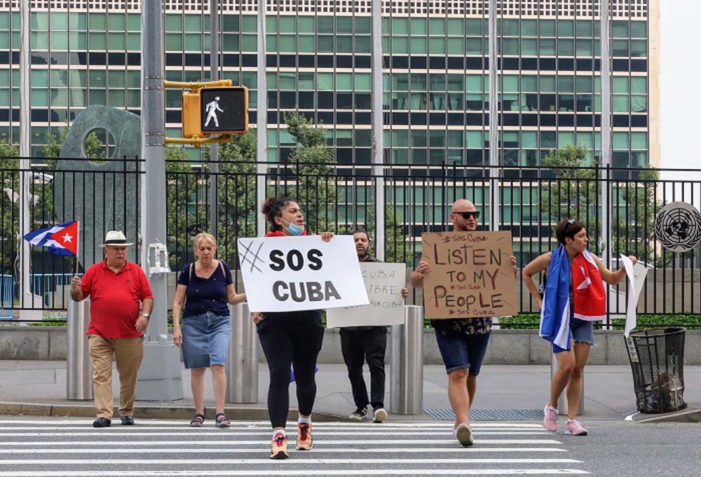 PROTESTA CUBA NACIONES UNIDAS