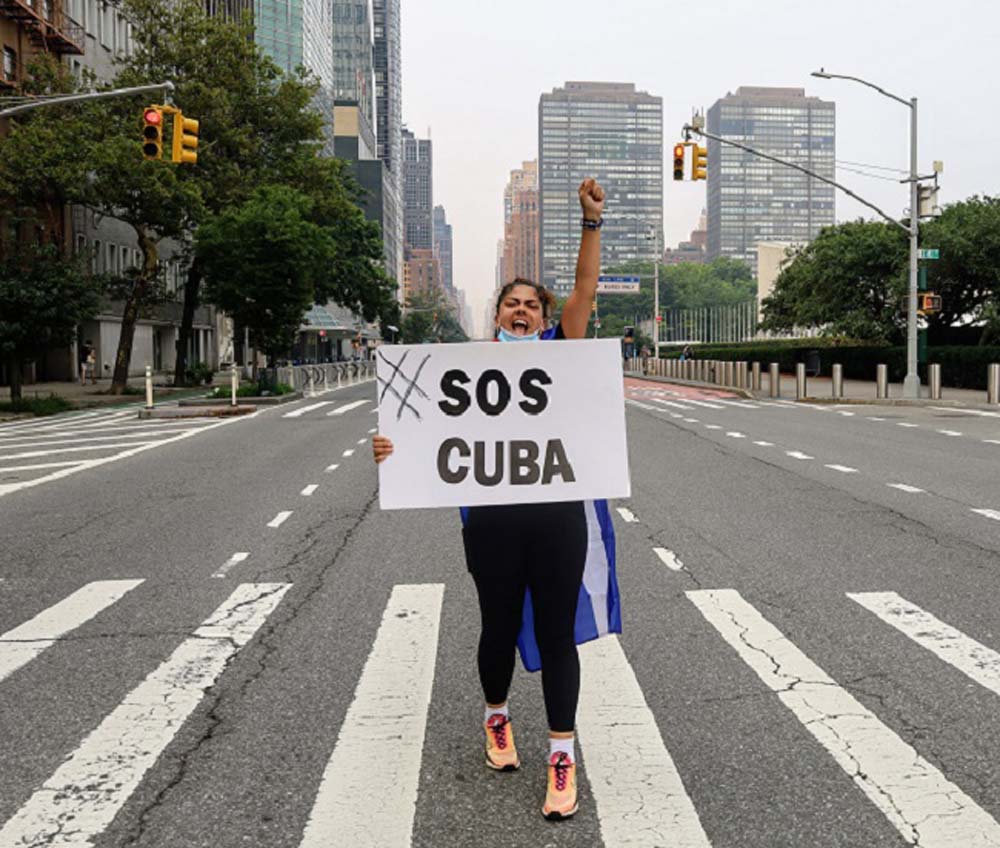 PROTESTA CUBA NACIONES UNIDAS
