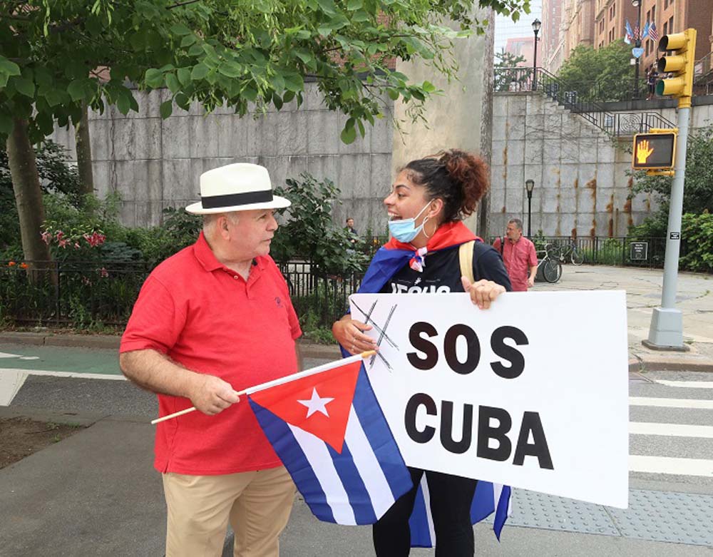PROTESTA CUBA NACIONES UNIDAS