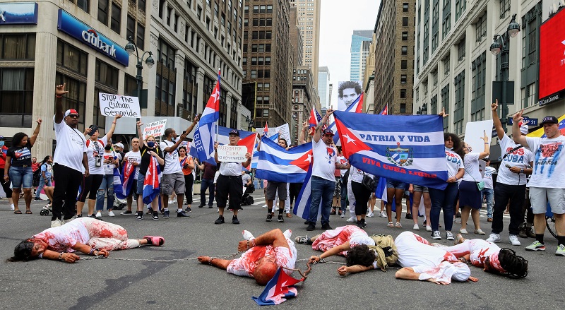 PROTESTA CUBA NUEVA YORK............