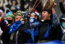 Marcha mapuche finaliza con 10 detenidos y 18 heridos en centro de Santiago Marcha mapuche finaliza con 10 detenidos (4)