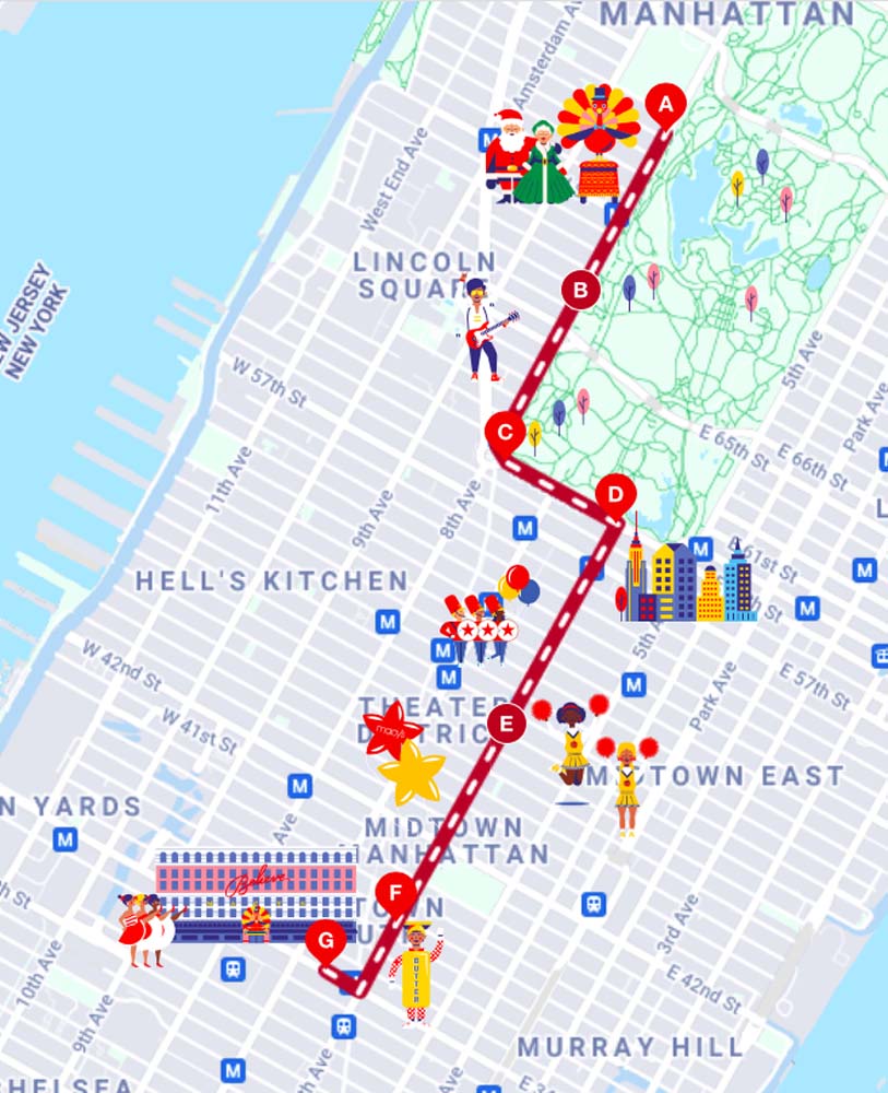 MAPA OFICIAL DE LA RUTA DEL 95 DESFILE DE ACCION DE GRACIAS