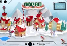 Santa Claus comienza a repartir regalos con la ayuda de sus renos