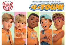 La portada de la canción “Nobody Like U”, interpretada por la banda ficticia 4*Town de la película animada, “Turning Red”.