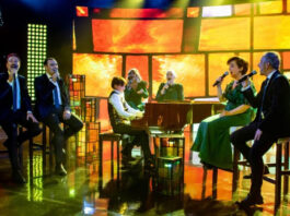 Arthur Hanlon y Mocedades en el video musical de su colaboración, “Los Amantes”.