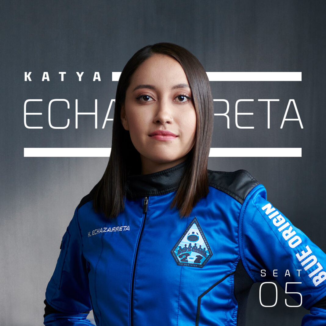 Kat Echazarreta-Foto twitter Blue Origin El Gobierno mexicano felicitó este sábado a Katya Echazarreta por convertirse en la primera mujer nacida en México en ir al espacio.