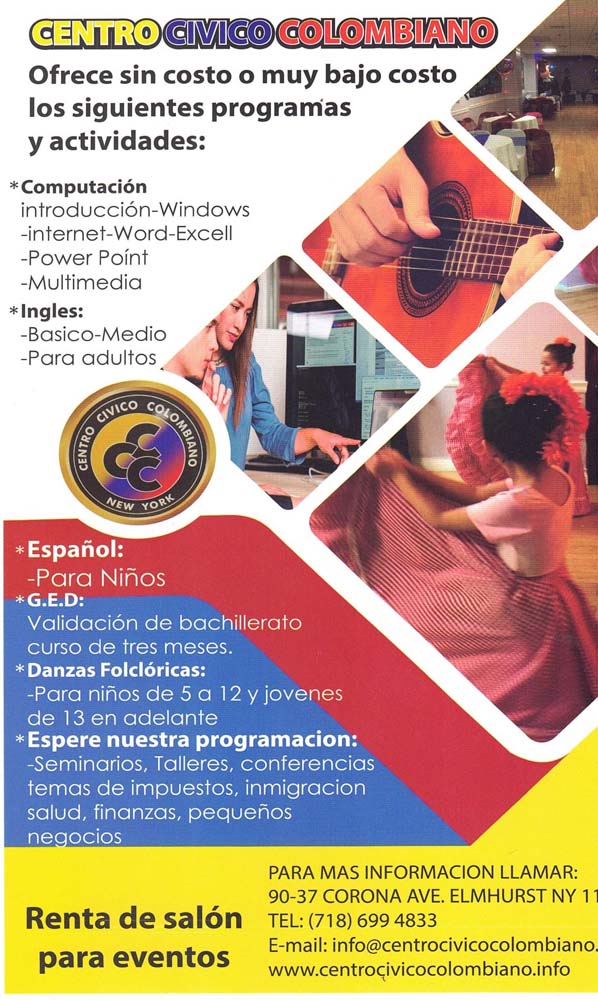 El Centro C&iacute;vico Colombiano de Nueva York celebra 43 a&ntilde;os de trabajo y mantiene activos sus programas educativos para todas las edades, con especial &eacute;nfasis en las clases de ciudadan&iacute;a.