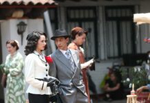 Sandra Echeverría y Ximena Romo pintan de otro color a María Félix en serie Ximena Romo (i) y el actor Rodrigo Magaña