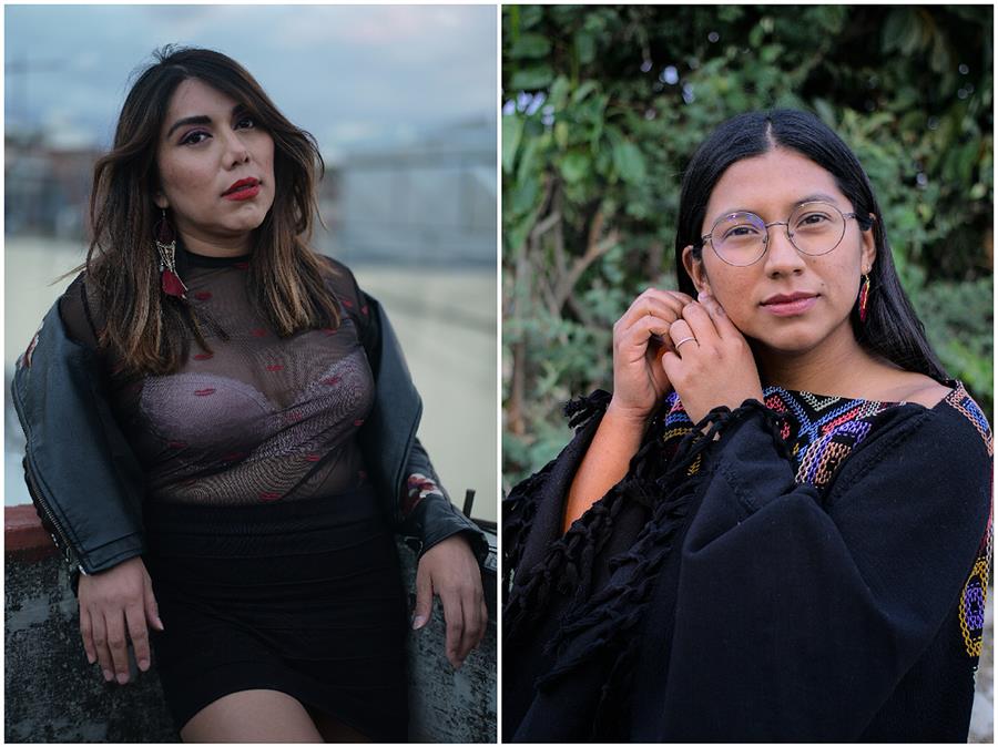 las activistas mexicanas Natalia Lane (i) y Mitzy Violeta Cortés