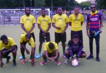 Integrantes del JAMROCK Valley acompañados por su Coach (DT), es el actual súper líder y es el conjunto que se está convirtiendo en el equipo a vencer en el campeonato de la HONDUCOL Liga de Fútbol. (Foto: Buki Chapin