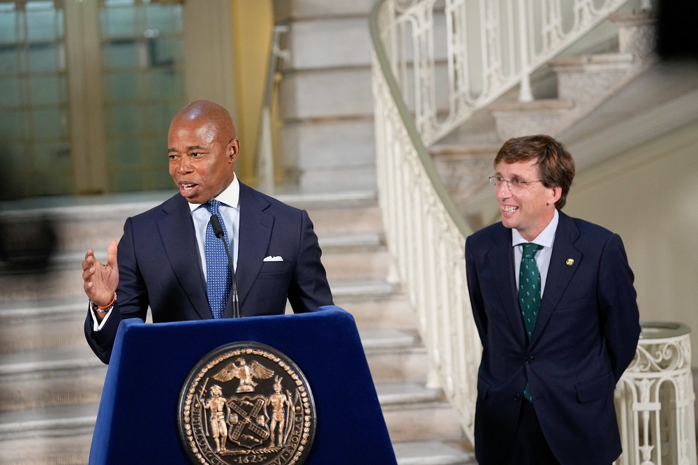 El alcalde de Nueva York, Hon. Eric Adams junto al alcalde de Madrid, José Luis Martínez-Almeida.