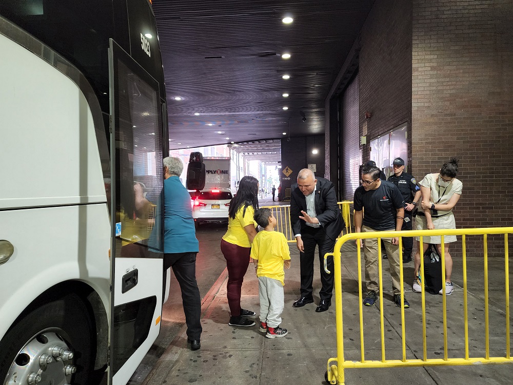 Inmigrantes llegando a la ciudad de Nueva York.