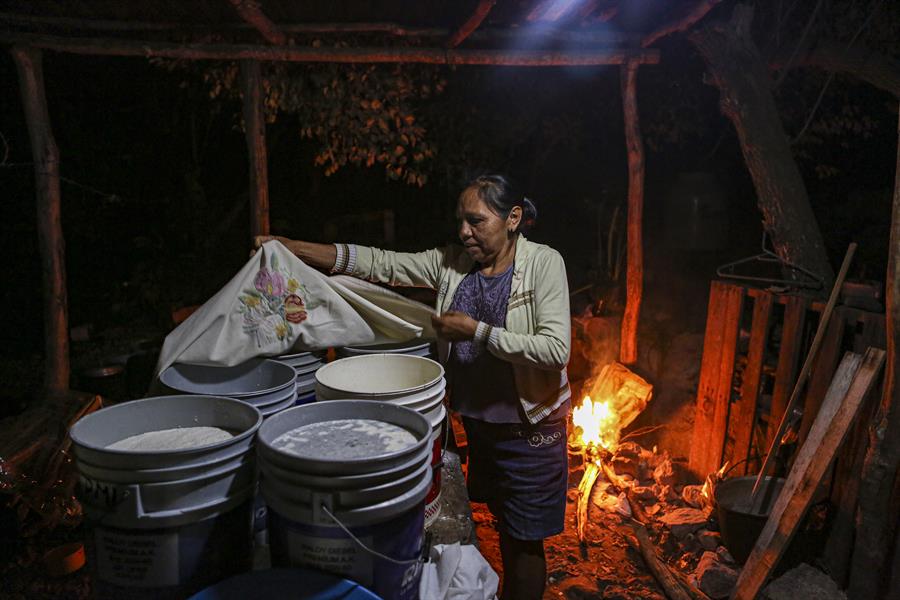 María del Rosario Chan prepara atole de maíz (3)