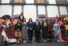 conferencia de prensa del Gran Desfile de Día de Muertos, en la Ciudad de México