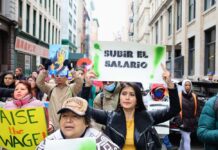 Trabajadores piden aumentar el salario mínimo en Nueva York Jessica Ramos