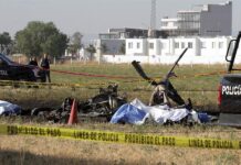 restos del accidente del helicóptero de la Secretaría de Seguridad Publica (2)
