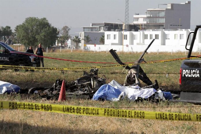 restos del accidente del helicóptero de la Secretaría de Seguridad Publica (2)
