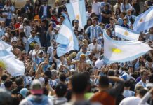 Aficionados de la selección Argentina