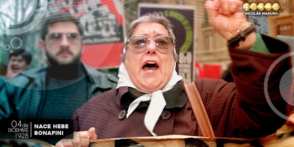 Hebe de Bonafini-Foto twitter El presidente de Venezuela, Nicolás Maduro, recordó este domingo el natalicio de la activista por los derechos humanos Hebe de Bonafini y celebró el ejemplo de