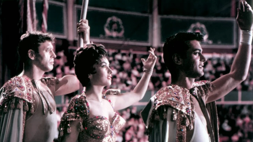 Tony Curtis, Gina y Burt Lancaster en &ldquo;Trapeze&rdquo;, 1956.