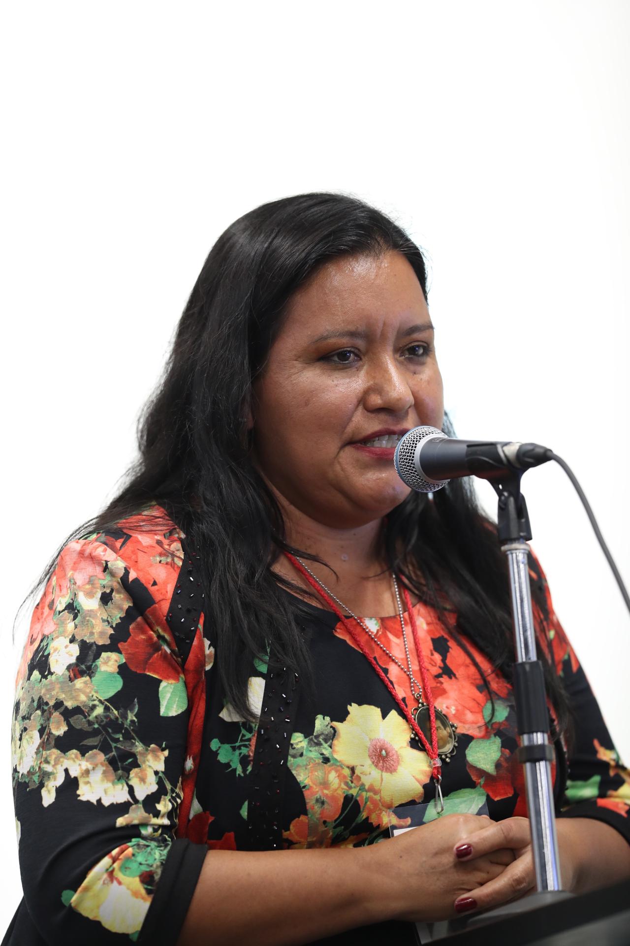 La integrante del colectivo Regresando a Casa Morelos, Lorena Reza