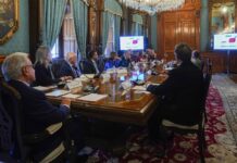 México niega reclamos en reunión con encargada de fentanilo de EE.UU. Lopez Obrador en reunión del fentanilo.