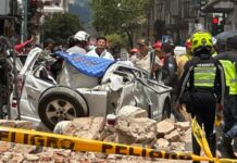 Trece fallecidos y 126 heridos por el sismo de magnitud 6,5 en Ecuador daños ocasionados por el sismo de magnitud 6,5 en Ecuador