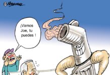 ¡Vamos Joe, tù puedes! caricatura