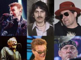 David Bowie, George Harrison, Luis Alberto Espinetta, Joe Cocker, Eddie van Halen y Neil Peart.