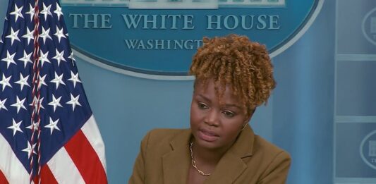 Karine Jean-Pierre, en una rueda de prensa.