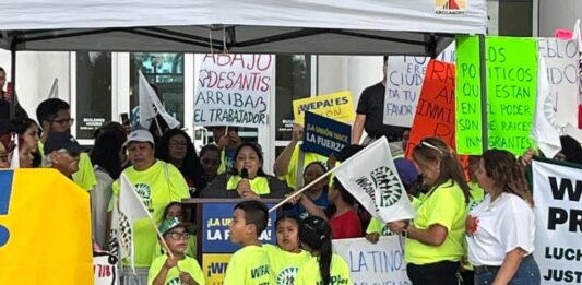 marcha de inmigrantres en Florida