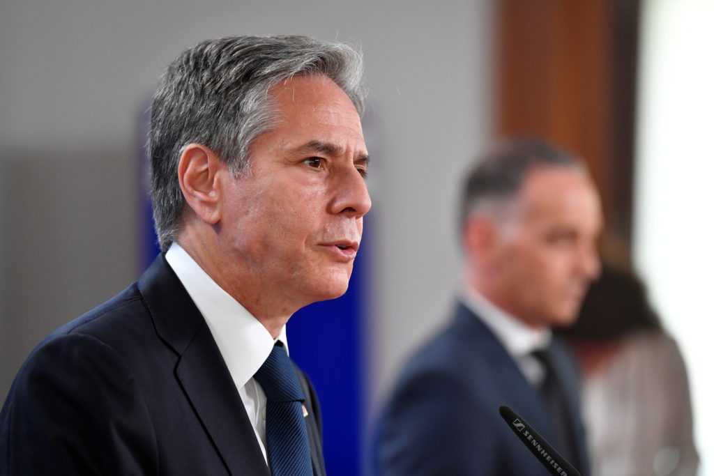 Blinken,, El secretario de Estado Antony Blinken, habló en una llamada telefónica este sábado con los ministros de Relaciones Exteriores del G7 y la Unión Europea (UE) para discutir