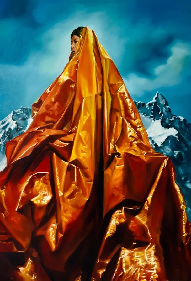 La obra Pachamama, de impactante presencia visual y conceptual, es parte de la selecta muestra del arte surrealista andinoamericano del maestro boliviano Cristian Laime, expuesta en el Oculus de Nueva York.