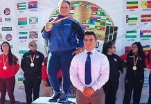 Yuly Sánchez, campeona en la vida y en el deporte Yuly Sánchez junto a su entrenador, muy orgullosa muestra su medalla de oro, consagrándose como campeona a nivel nacional de levantamiento de potencia en la categoría femenina de los 84 kilogramos master.