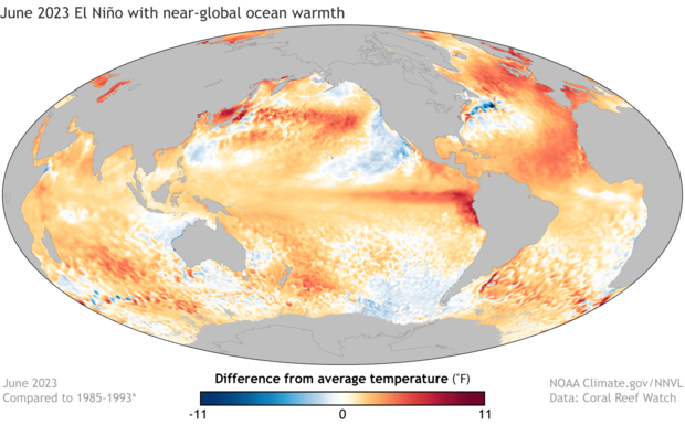 El NIño. Foto NOAA CLIMATE.GOV El fenómeno de El Niño se prolongará hasta los meses de invierno en el hemisferio norte, indicó este jueves la agencia del Gobierno de EE.UU encargada del clima.