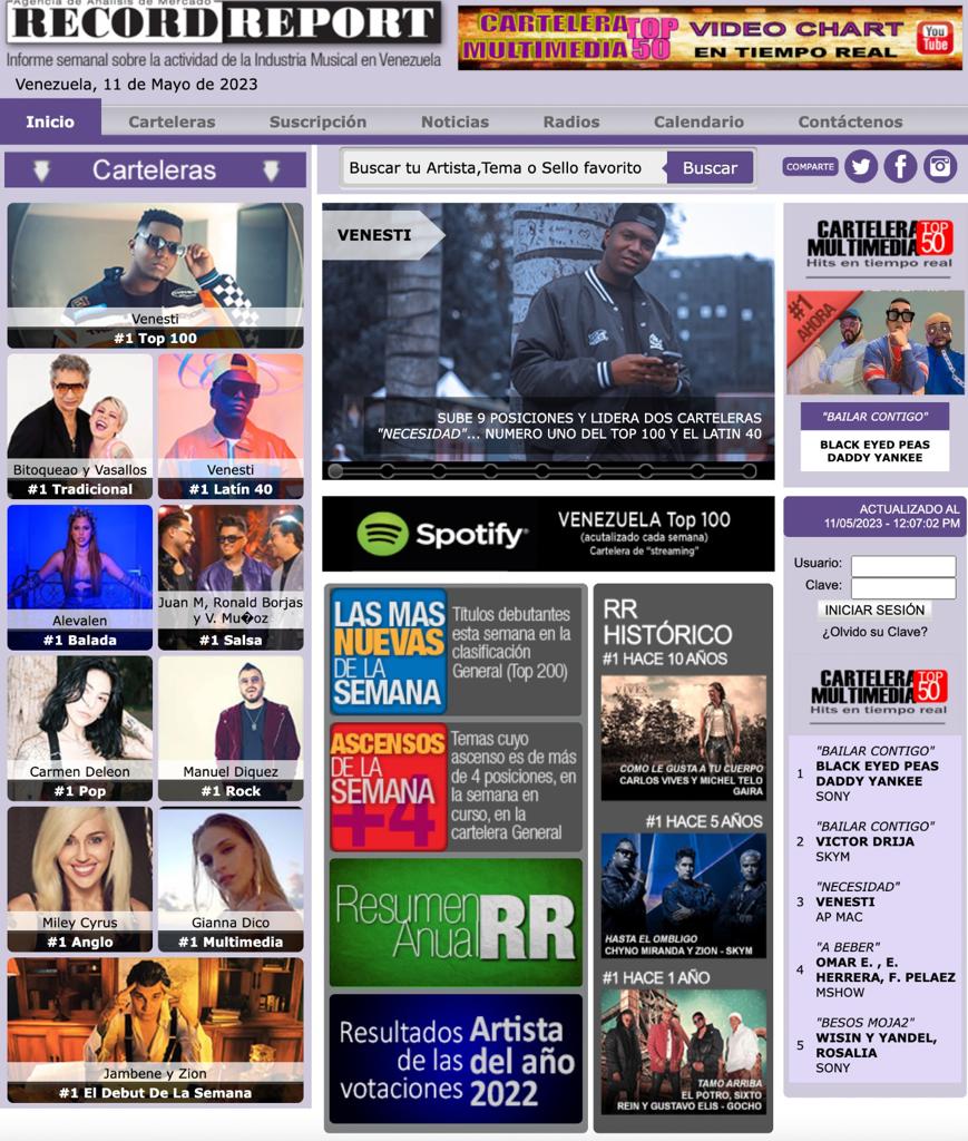El cantante ha llegado a las listas de Billboard y Latin Airplay.