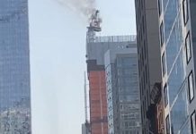 Seis heridos en un aparatoso accidente al derrumbarse una grúa en el centro de Nueva York accidente al derrumbarse una grúa.