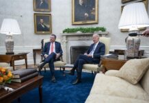 Estados Unidos dará 24 millones de dólares para ayudar a Costa Rica a combatir el crimen Rodrigo Chaves Robles y Joe Biden