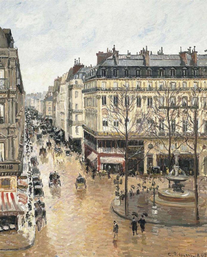 Rue Saint-Honoré por la tarde Efecto de lluvia Rue Saint-Honoré por la tarde Efecto de lluvia