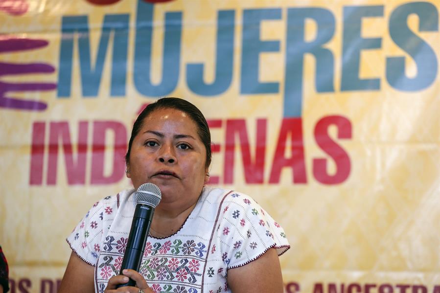  La representante de la Asamblea Nacional Pol&iacute;tica de Mujeres Ind&iacute;genas (ANPMI), Valeriana Nicol&aacute;s.