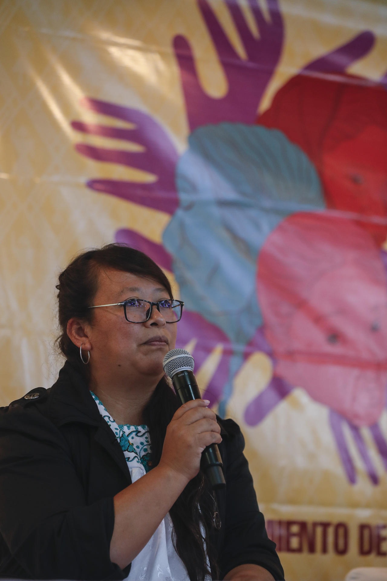  La representante de la Asamblea Nacional Pol&iacute;tica de Mujeres Ind&iacute;genas (ANPMI), Yuridia Velasco.