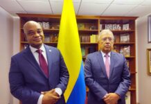 El viceministro de Relaciones Exteriores de Colombia, Francisco Coy (d), y el embajador en Estados Unidos, Luis Gilberto Murillo (i).