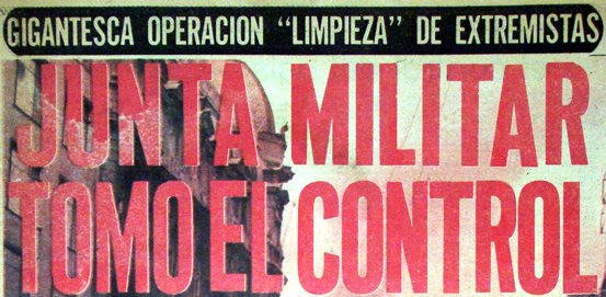 Portada del diario La Tercera, publicado dos d&iacute;as despu&eacute;s del golpe militar, el 13 de septiembre de 1973.