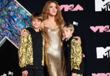 Shakira con Milan y Sasha en los MTV Video Music Awards.