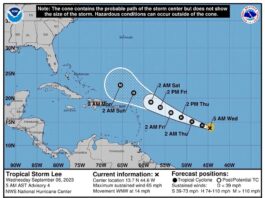 La tormenta tropical Lee se fortalece y puede convertirse hoy en un huracán