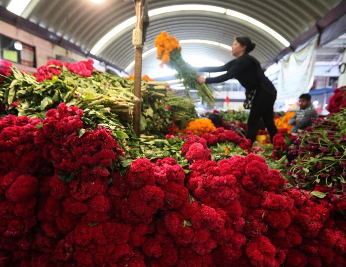Comerciantes venden flores de cempasúchil previo a las festividades por el Día de Muertos (2)