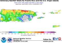 El SNM indicó que San Juan también batió el récord lluvia máxima diaria "más alto para cualquier día de octubre en el área de San Juan".